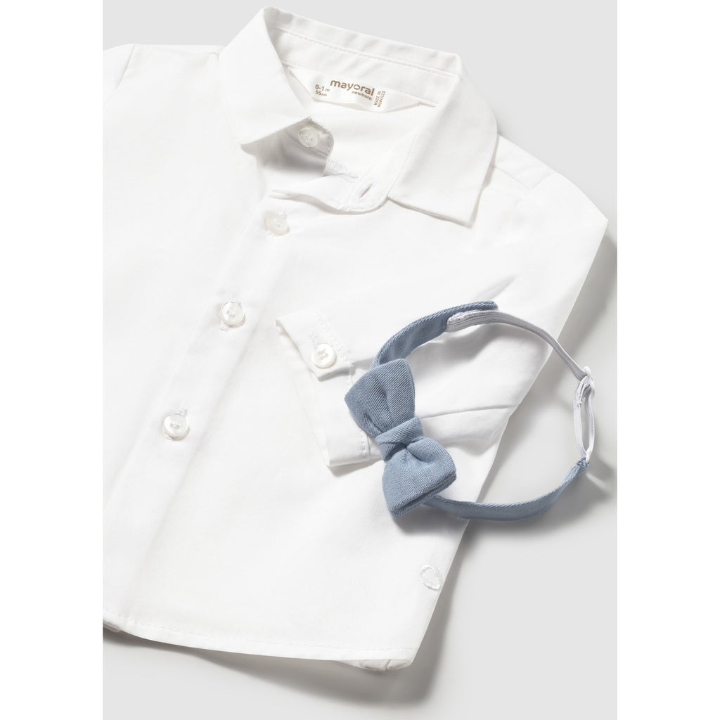 Camicia manica lunga con papillon neonato