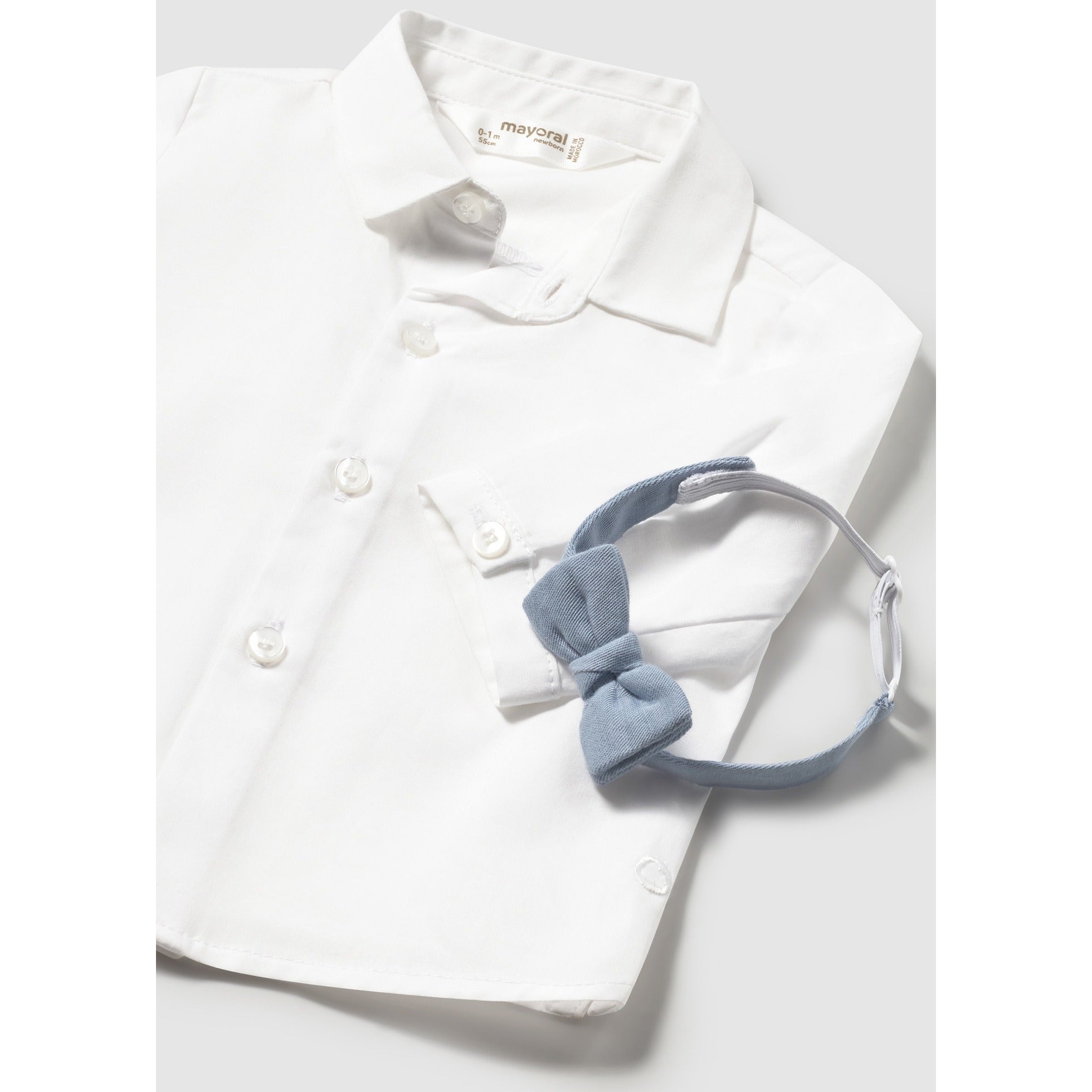 Camicia manica lunga con papillon neonato