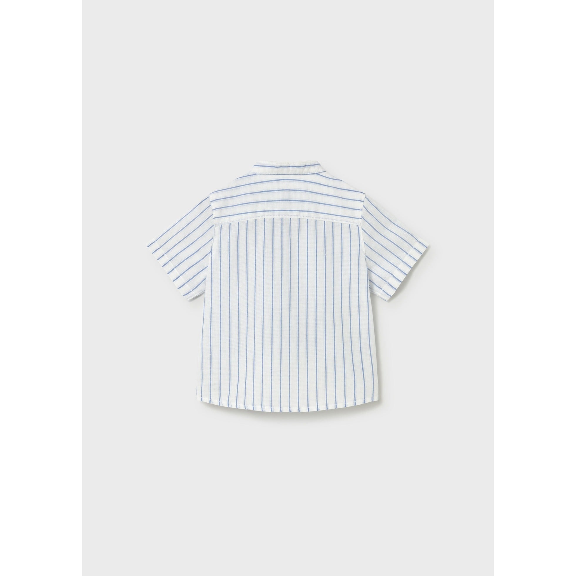 Camicia in lino con collo alla coreana neonato