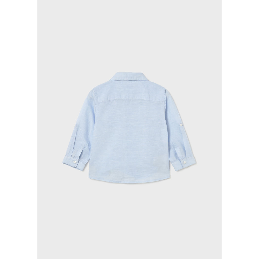 Camicia in lino manica lunga neonato
