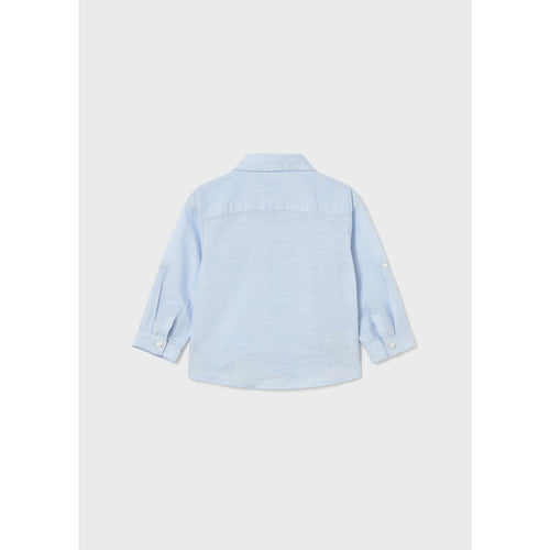 Camicia in lino manica lunga neonato