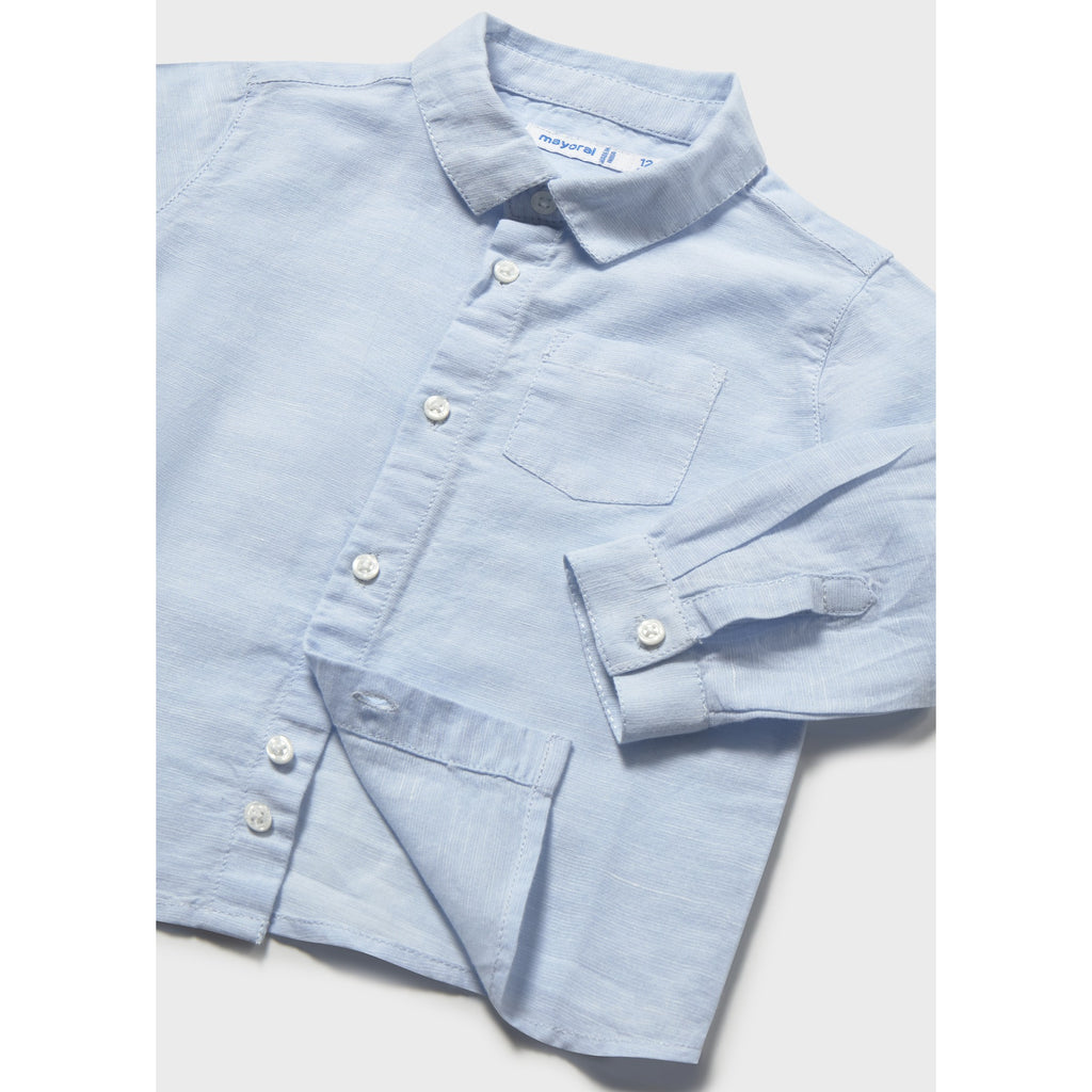 Camicia in lino manica lunga neonato