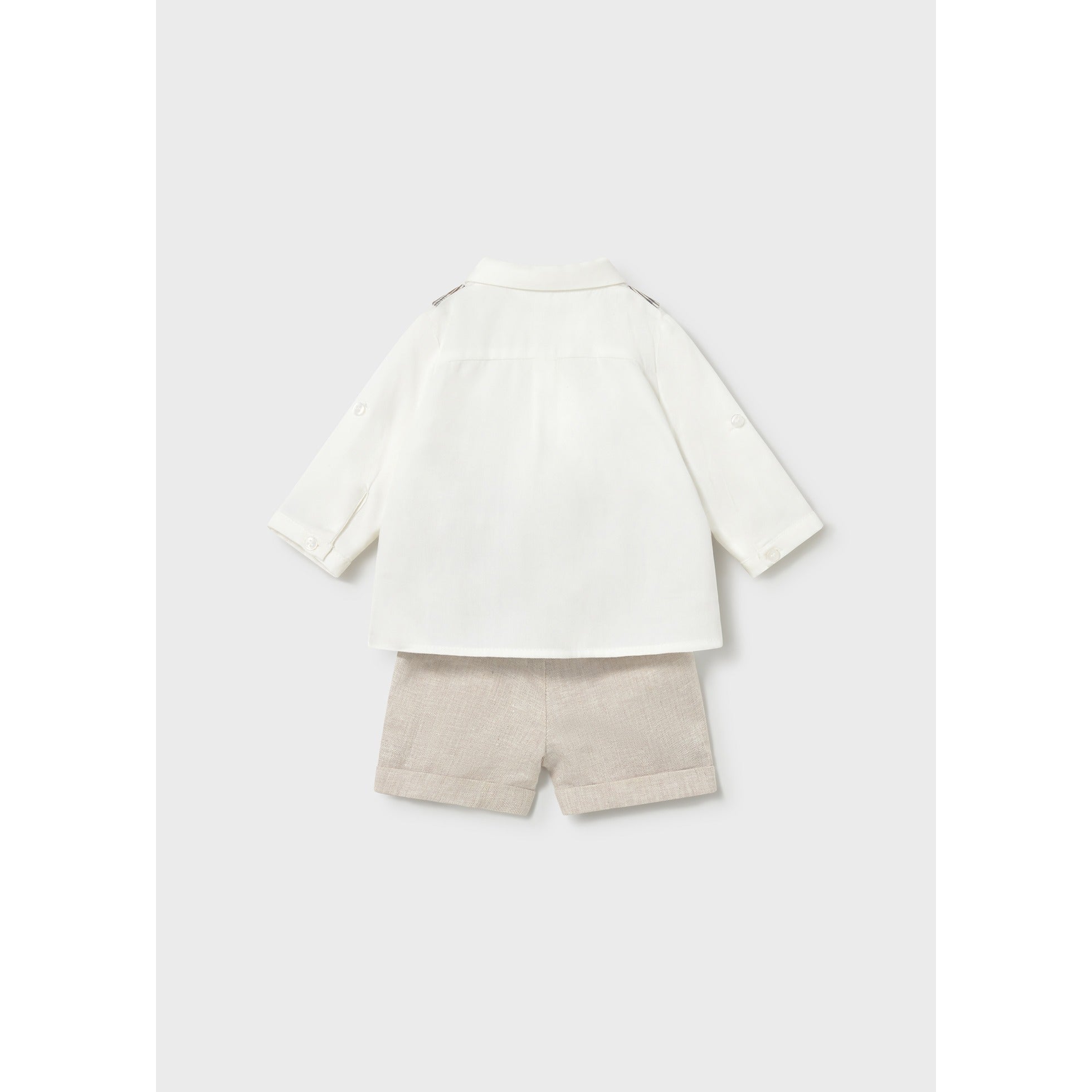 Completo pantaloncino e camicia con gilet neonato