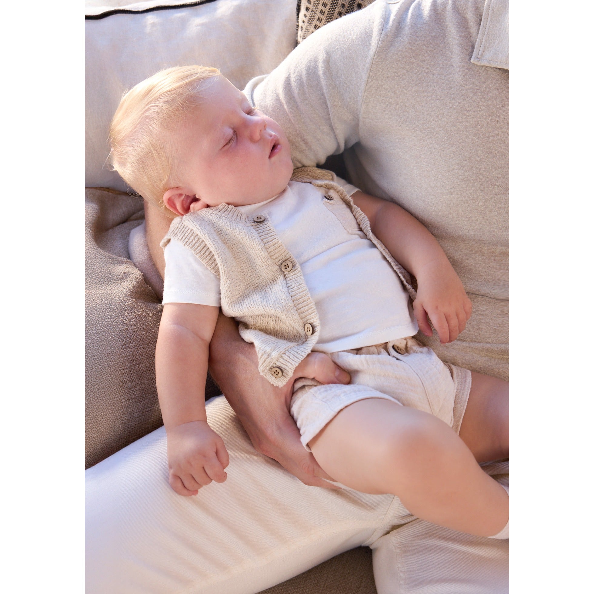 Set 3 pezzi con gilet neonato