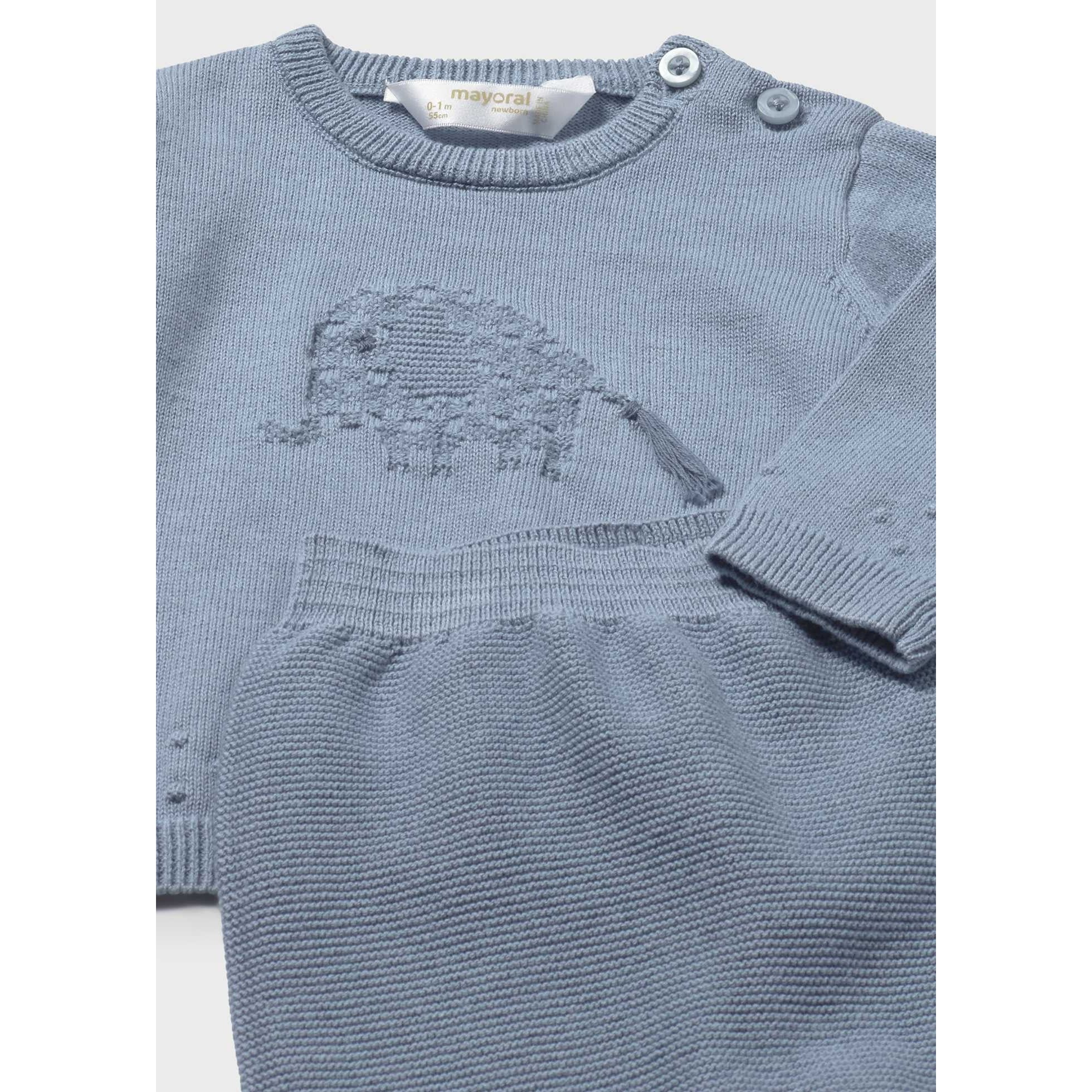 Completo ghettina e maglione tricot neonato