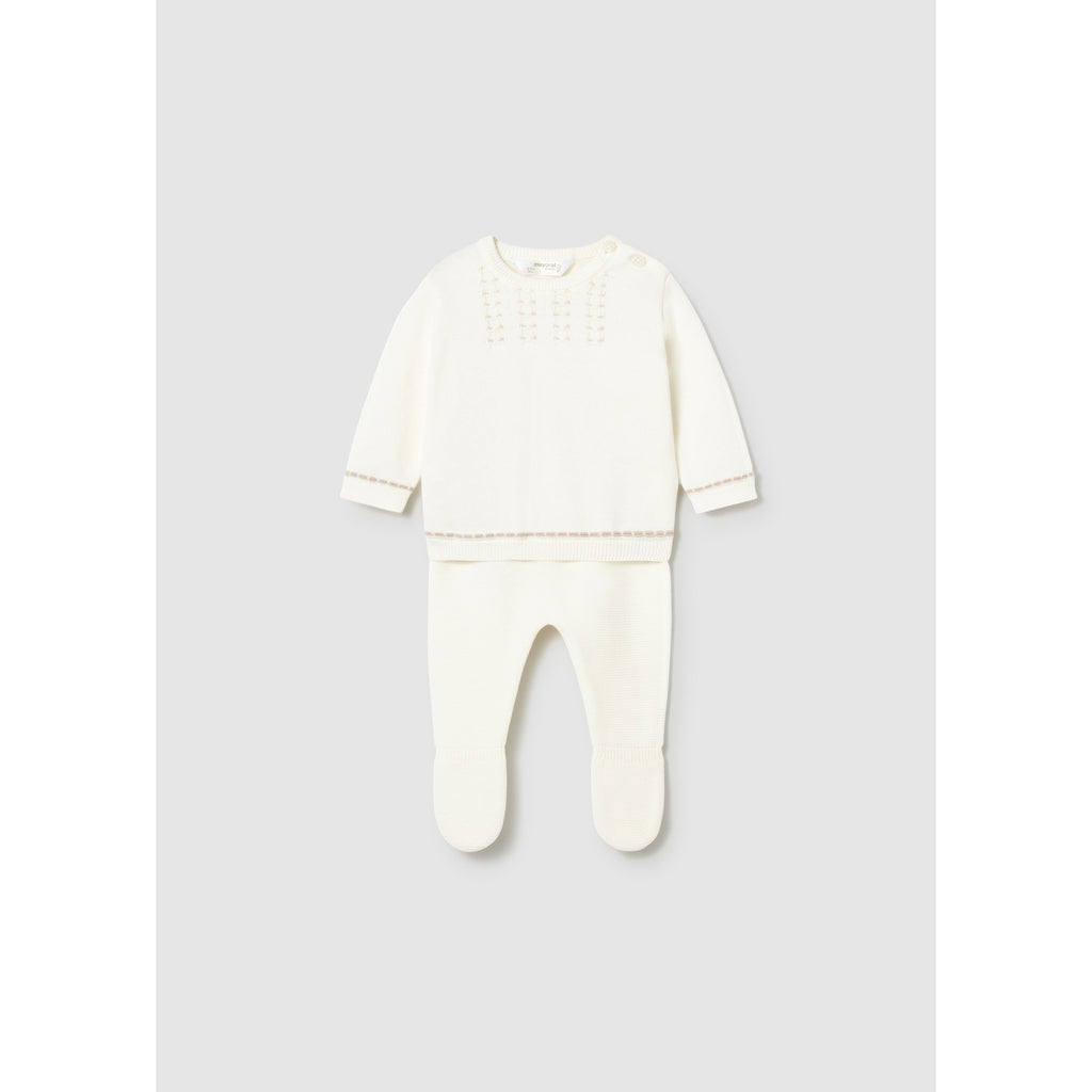 Completo ghettina e maglione tricot neonato