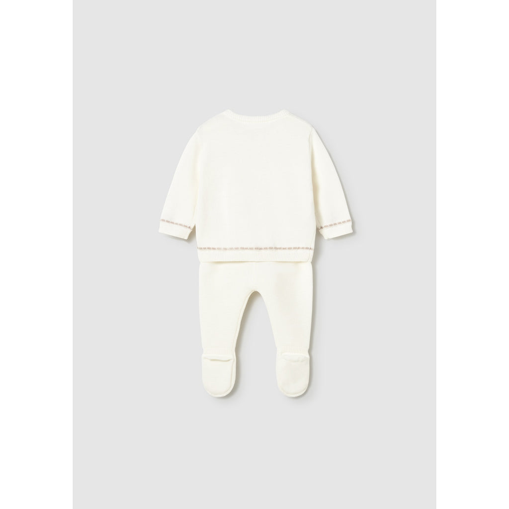 Completo ghettina e maglione tricot neonato