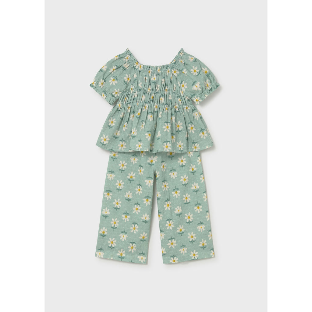 Completo stampato pantalone e blusa neonata