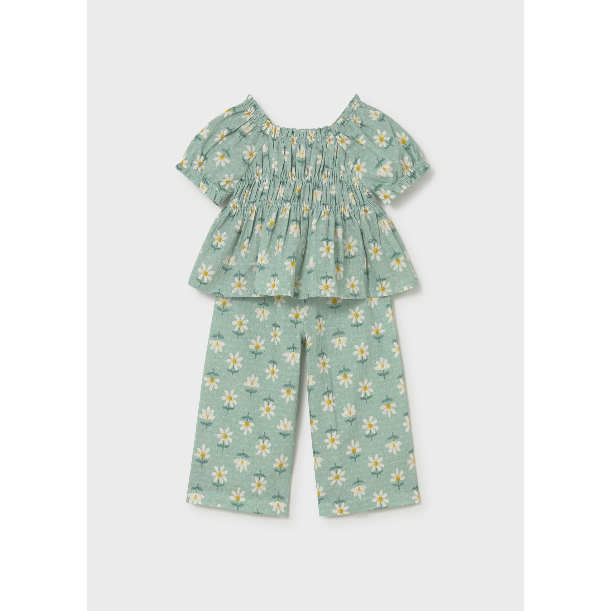 Completo stampato pantalone e blusa neonata