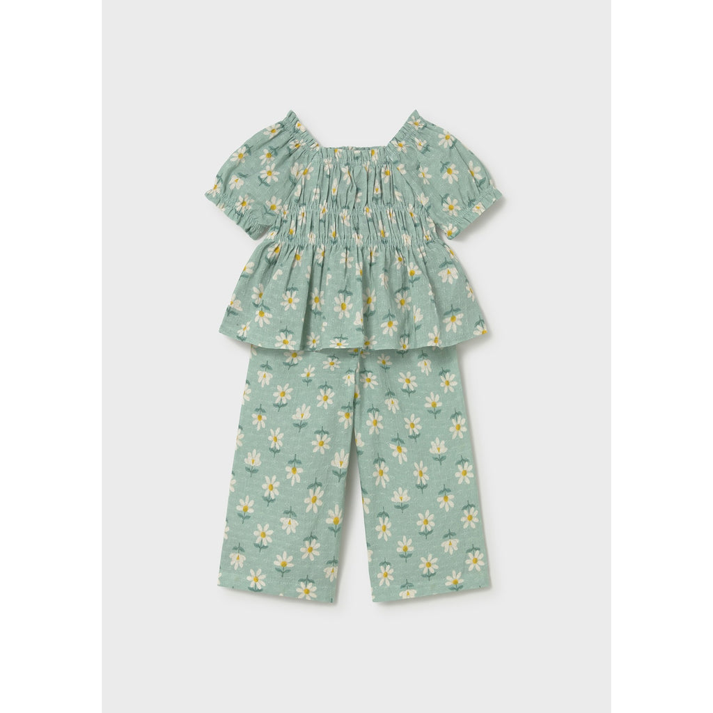 Completo stampato pantalone e blusa neonata