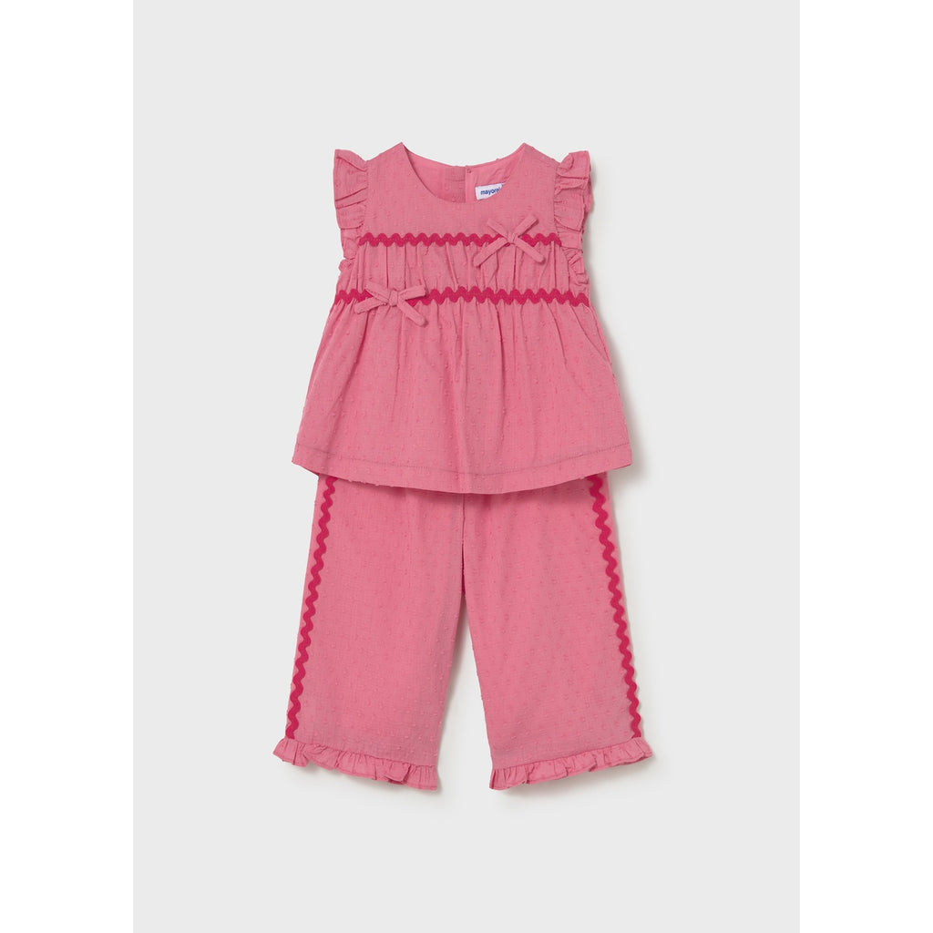 Completo con volant pantalone e blusa neonata