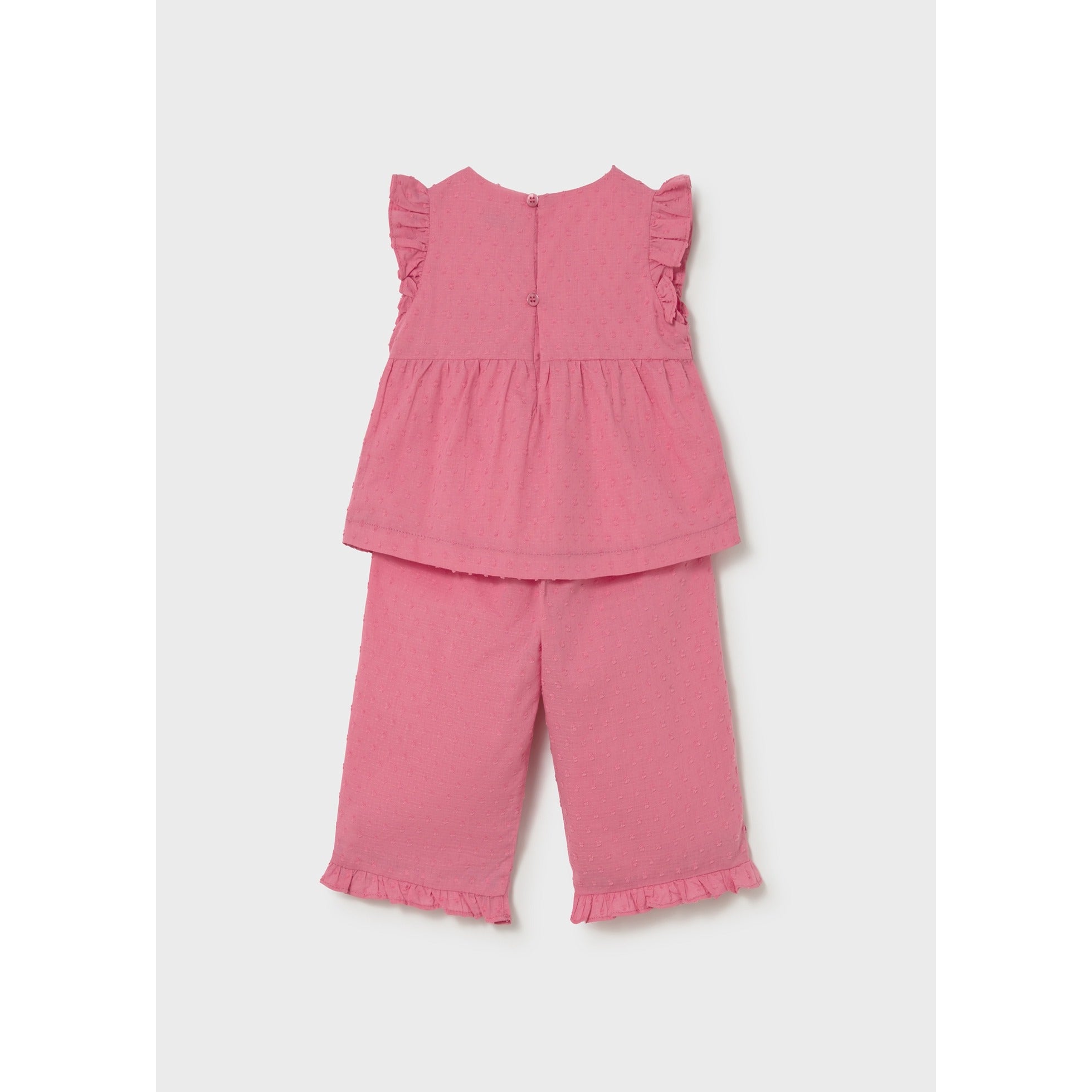 Completo con volant pantalone e blusa neonata