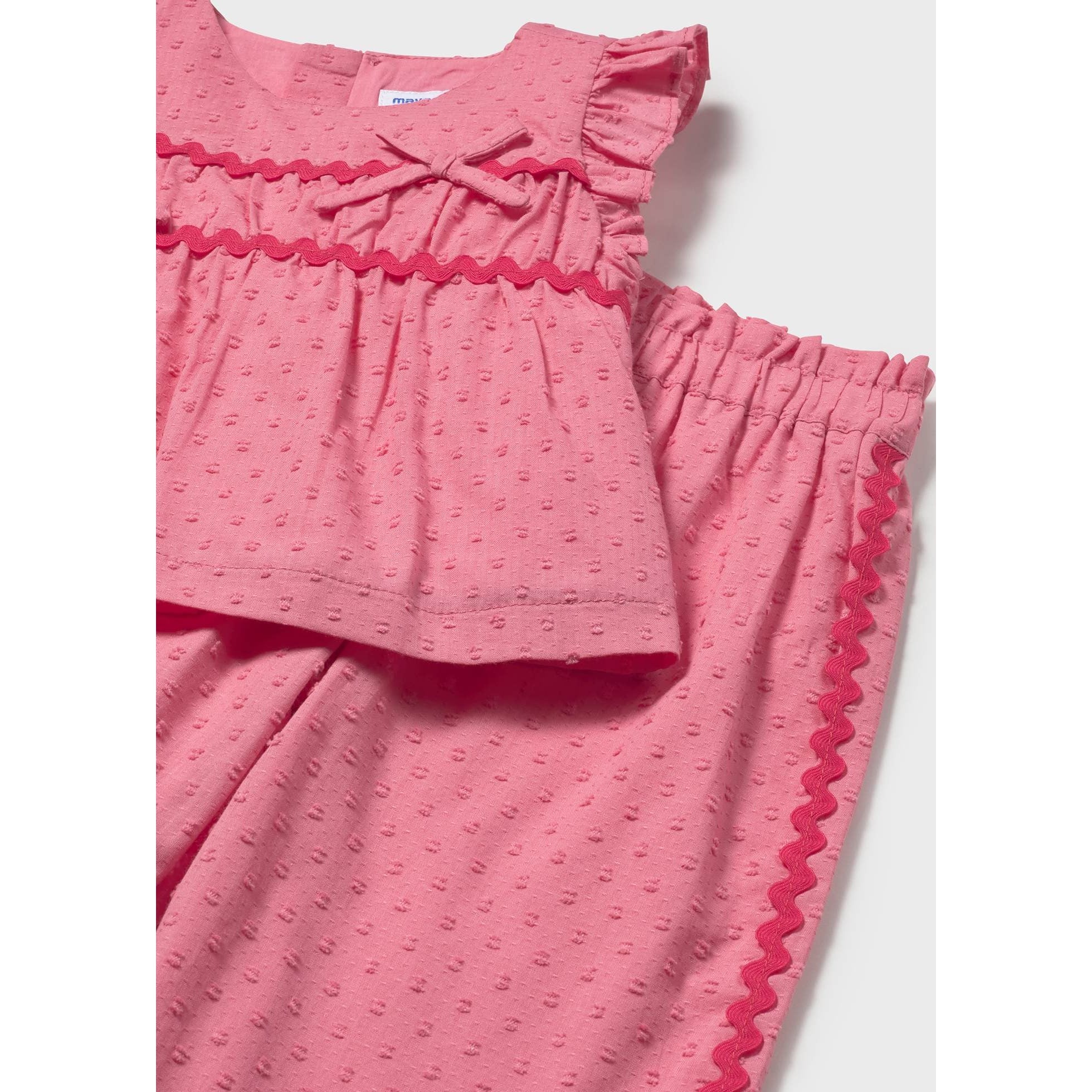 Completo con volant pantalone e blusa neonata