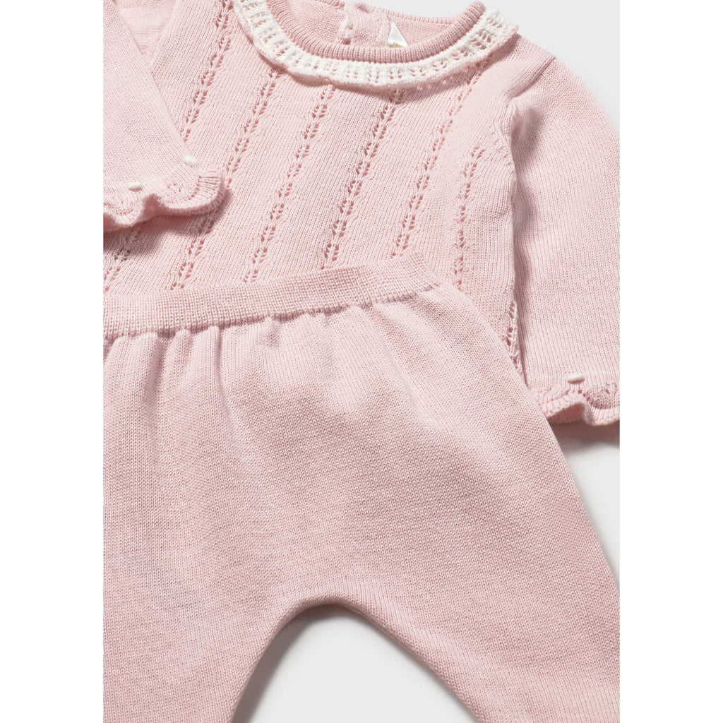 Completo ghettina e maglioncino tricot neonata