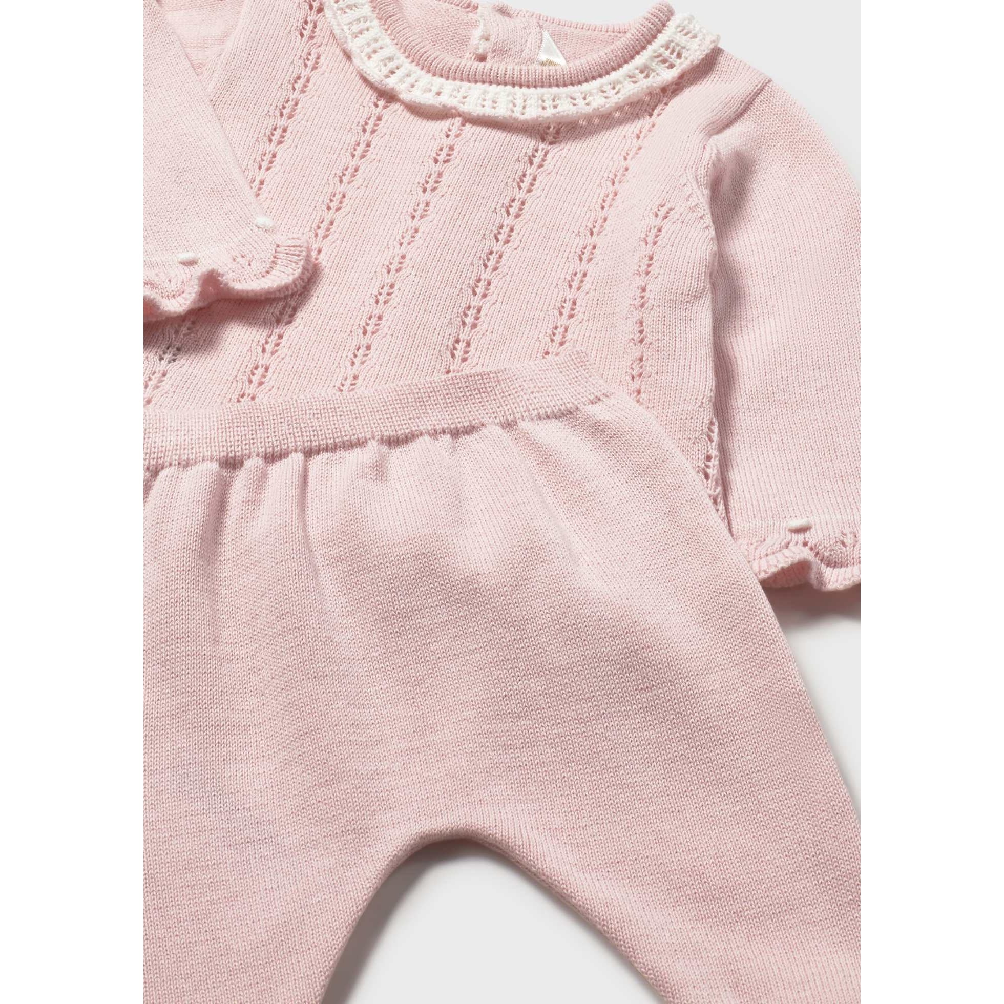 Completo ghettina e maglioncino tricot neonata
