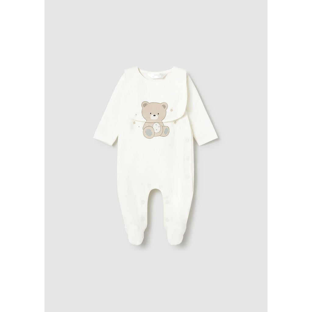 Pigiama serigrafia e bavaglino neonato