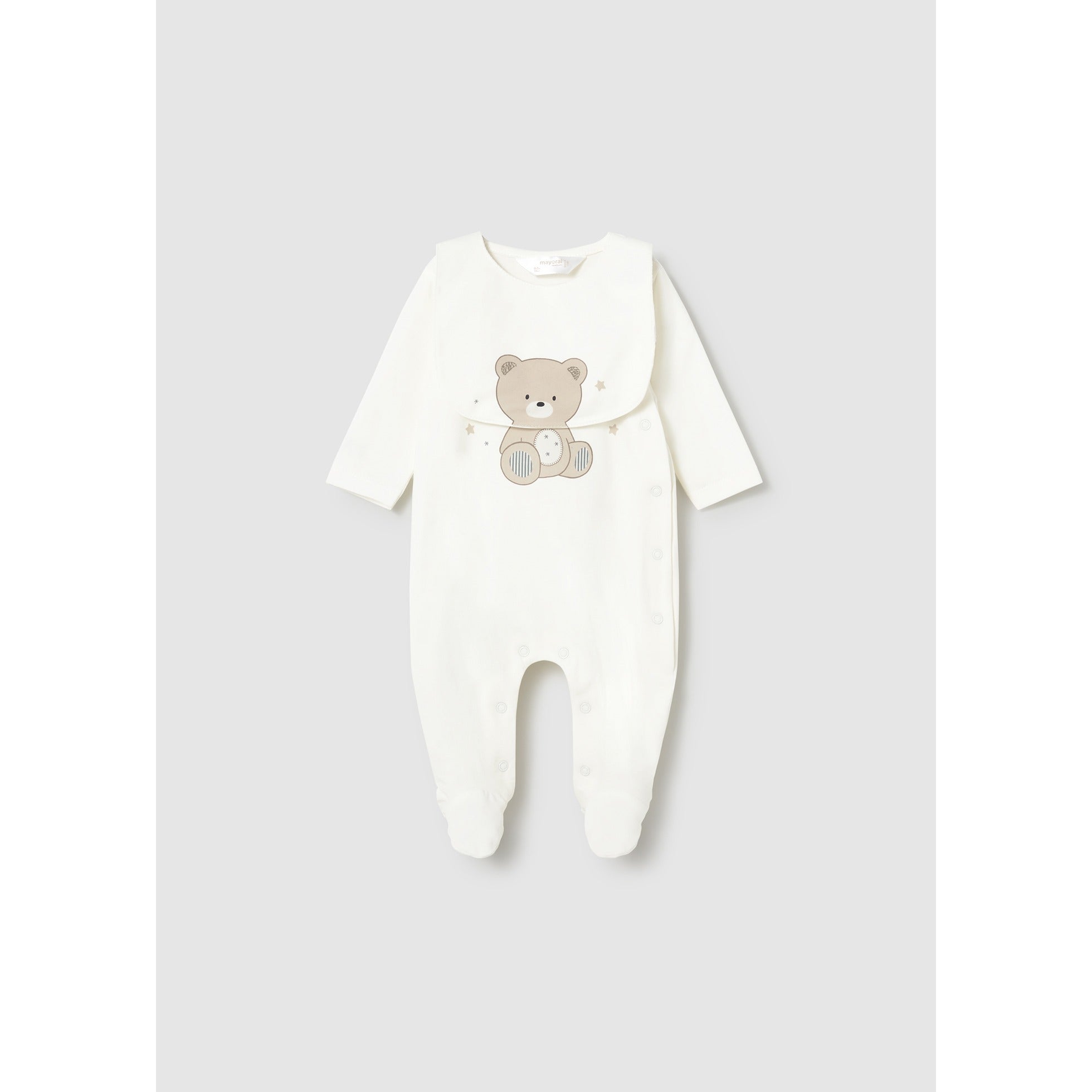 Pigiama serigrafia e bavaglino neonato