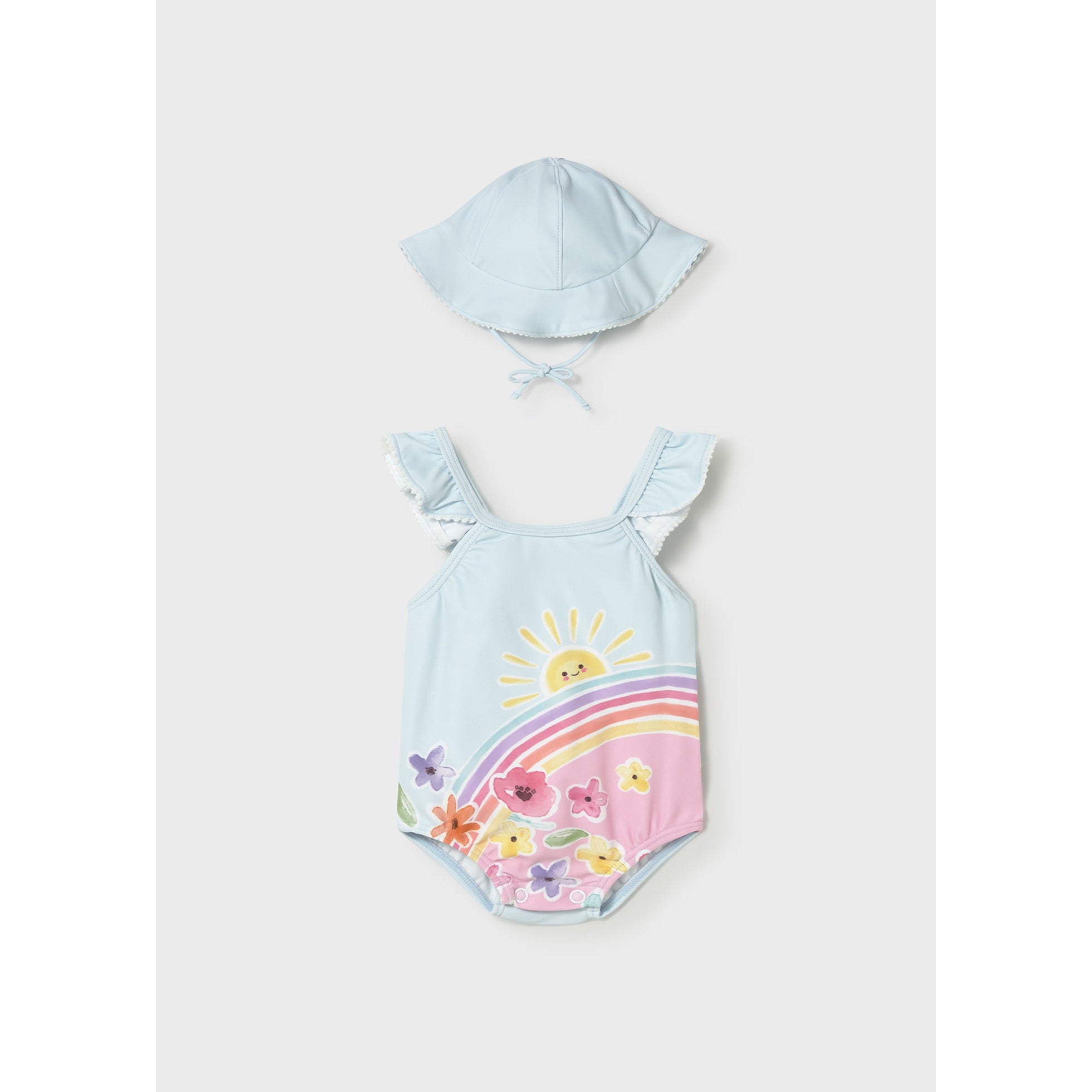 Costume con cappello protezione solare neonata