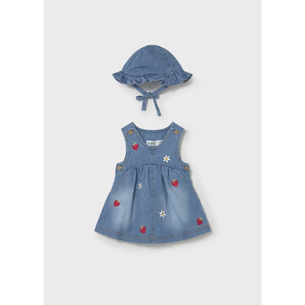 Vestito con cappello volant neonata