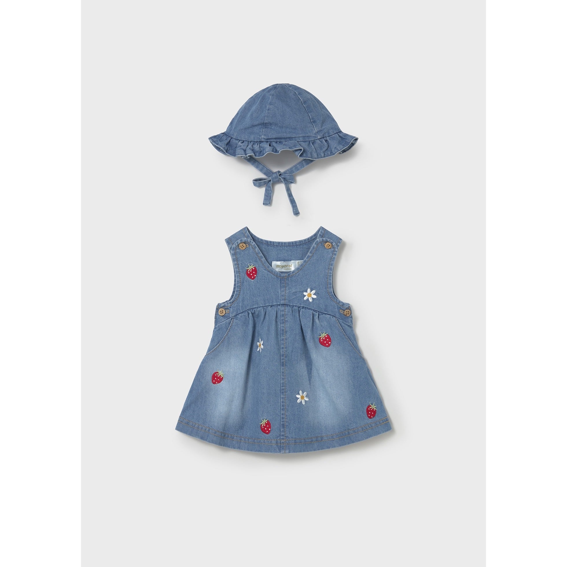 Vestito con cappello volant neonata