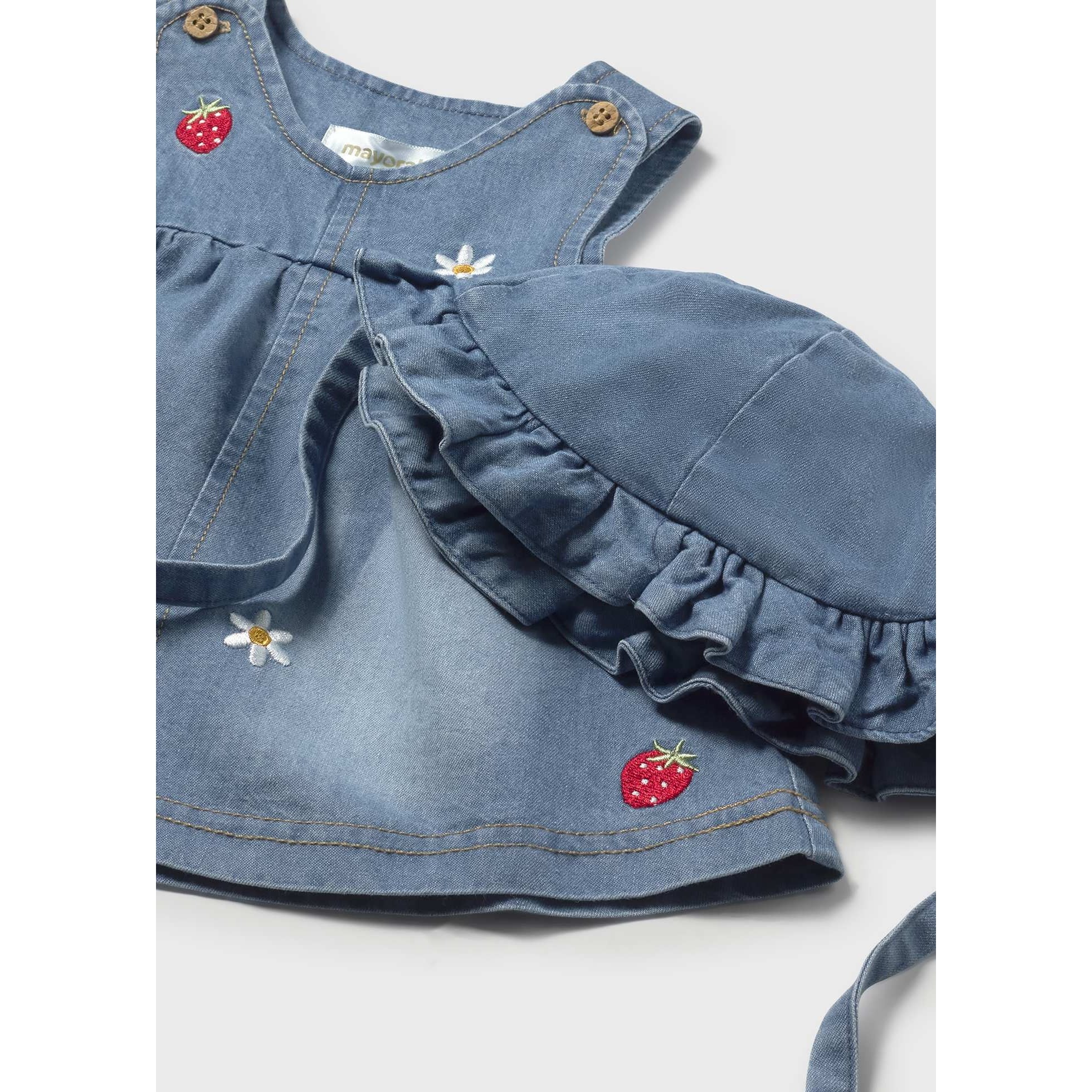 Vestito con cappello volant neonata