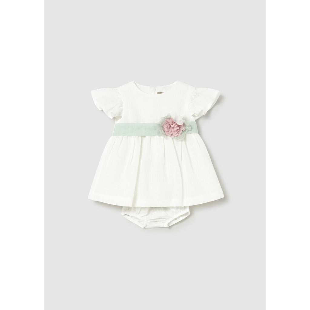 Vestito con copripannolino e fusciacca floreale cerimonia neonata