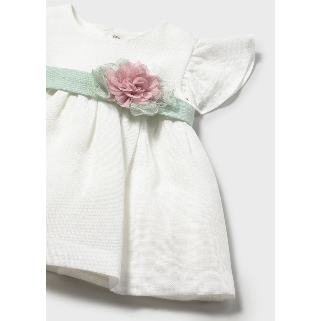 Vestito con copripannolino e fusciacca floreale cerimonia neonata