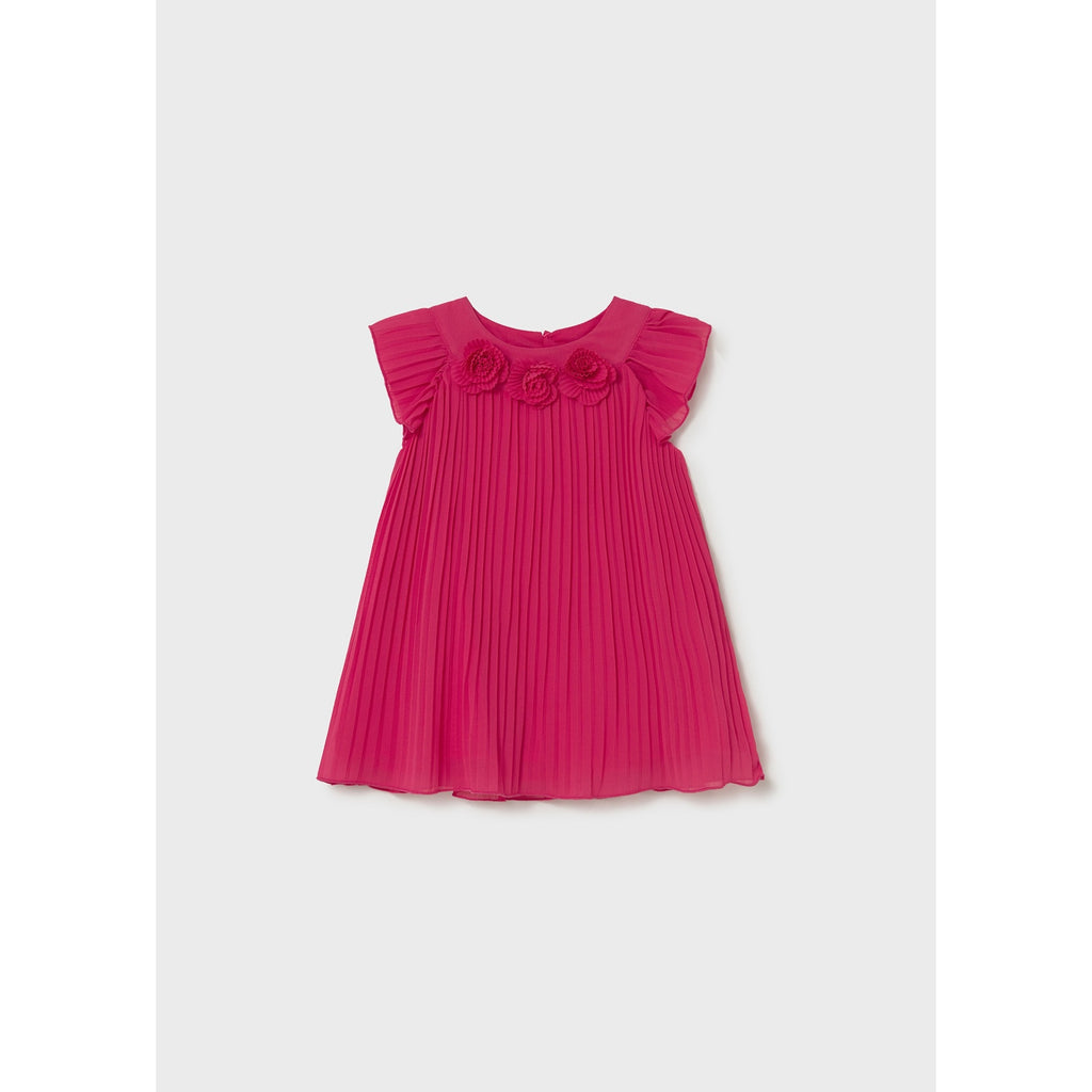 Vestito plissettato con fiori neonata