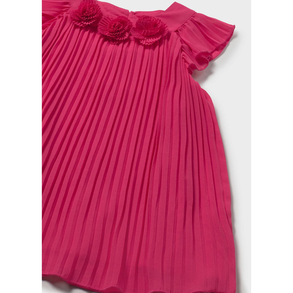 Vestito plissettato con fiori neonata